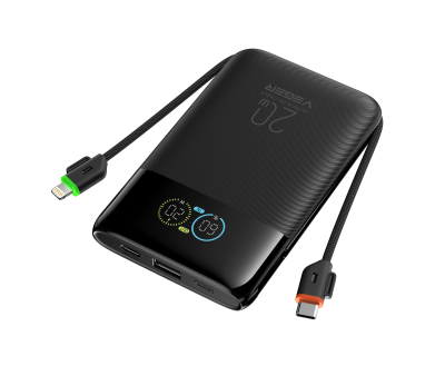 VEGER Fuerza 10 Преносима батерия с вградени кабели  10 000 mAh 